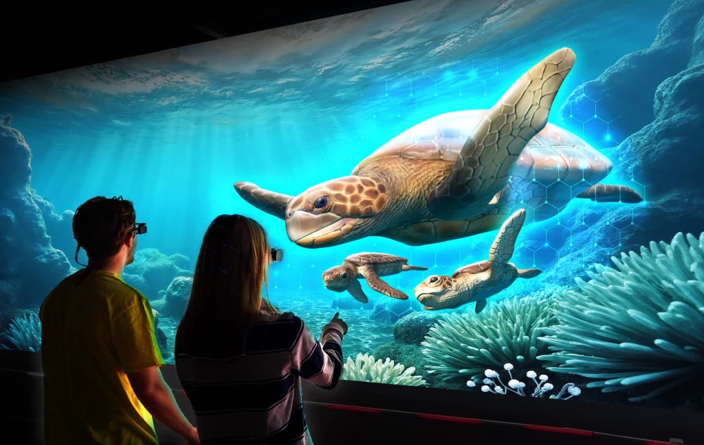 Aquarium hologram experience